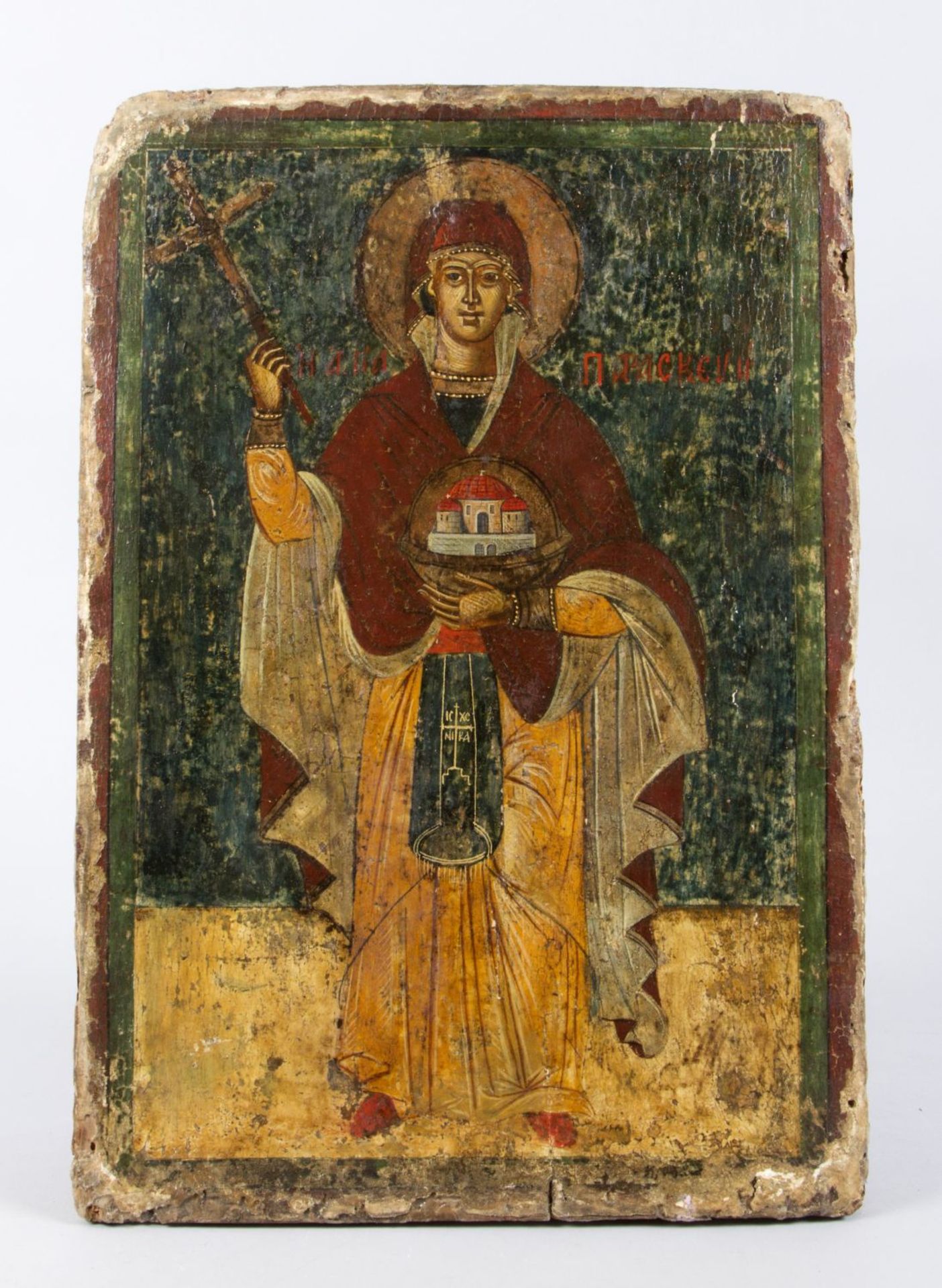 Ikone Die heilige Paraskeva. Tempera auf Holz. Osteuropa, 19. Jh. 46 x 32 cm.