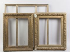 Vier Rahmen Holz. Goldfassung. Bis 100 x 72 cm. Alterssp. 1 Ex. besch.