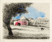 Chagall, Marc. 1887 Witebsk - Paul de Vence 1985 La Tombe de Rachel. Kol. Radierung. Monogr. und num