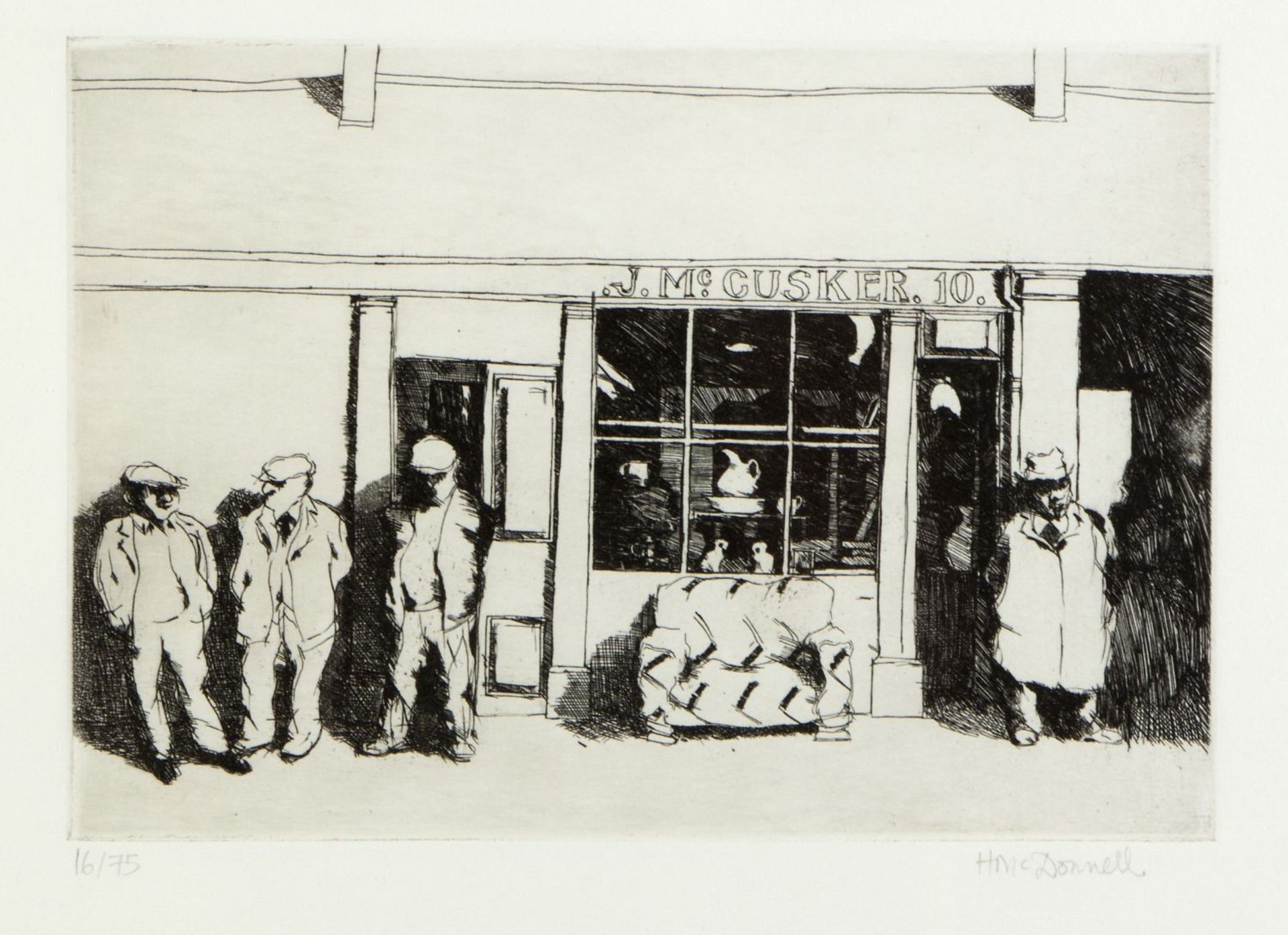 Mc. Donnell, H. Pownall, W. Kaiblinger, M. Männer vor einem Laden. Mailboat. Nixe. 3 Bll. versch. Te - Bild 2 aus 4