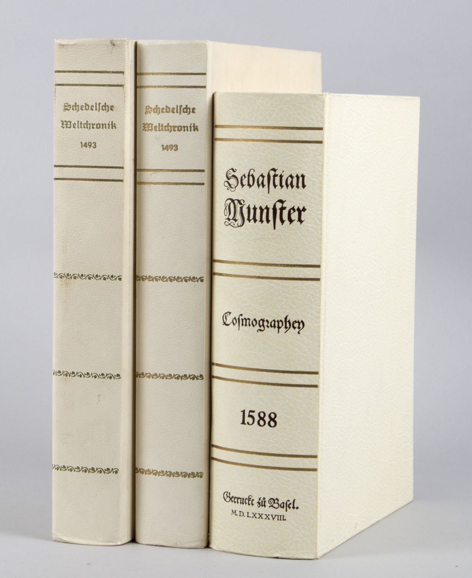 Schedel. Münster Weltchronik. Cosmograph. 3 Reprints, Mchn., Kölbl.
