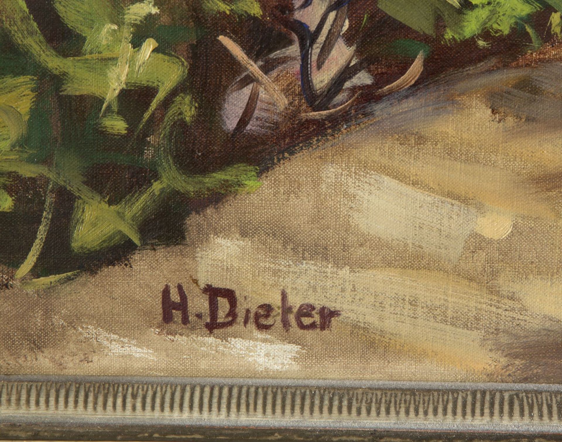 Dieter, Hans. 1881 Mannheim - Tuttlingen 1968 Blick von einem Garten auf Meersburg am Bodensee. Öl/L - Image 2 of 3