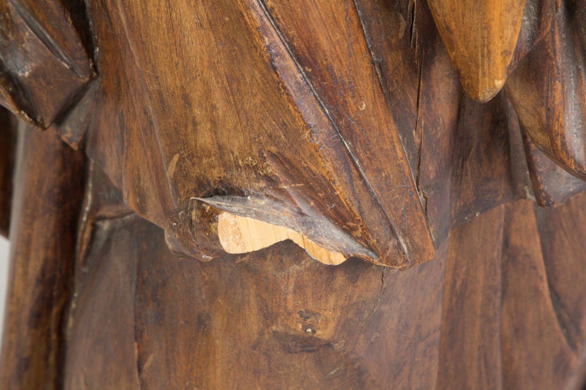 Weibliche Heiligenfigur Holz, - Bild 2 aus 3