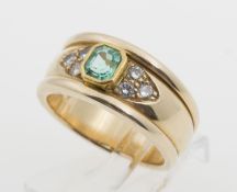 Smaragd-Brillant-Ring Gelbgold 585.