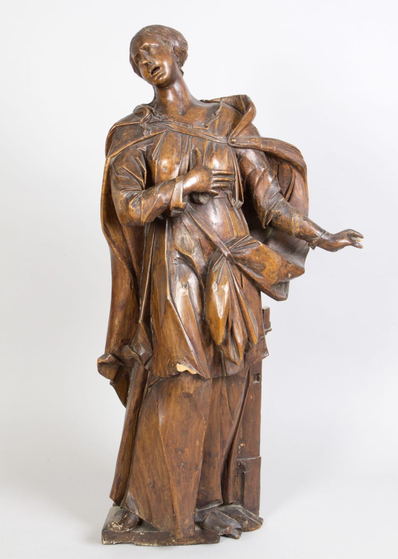 Weibliche Heiligenfigur Holz,