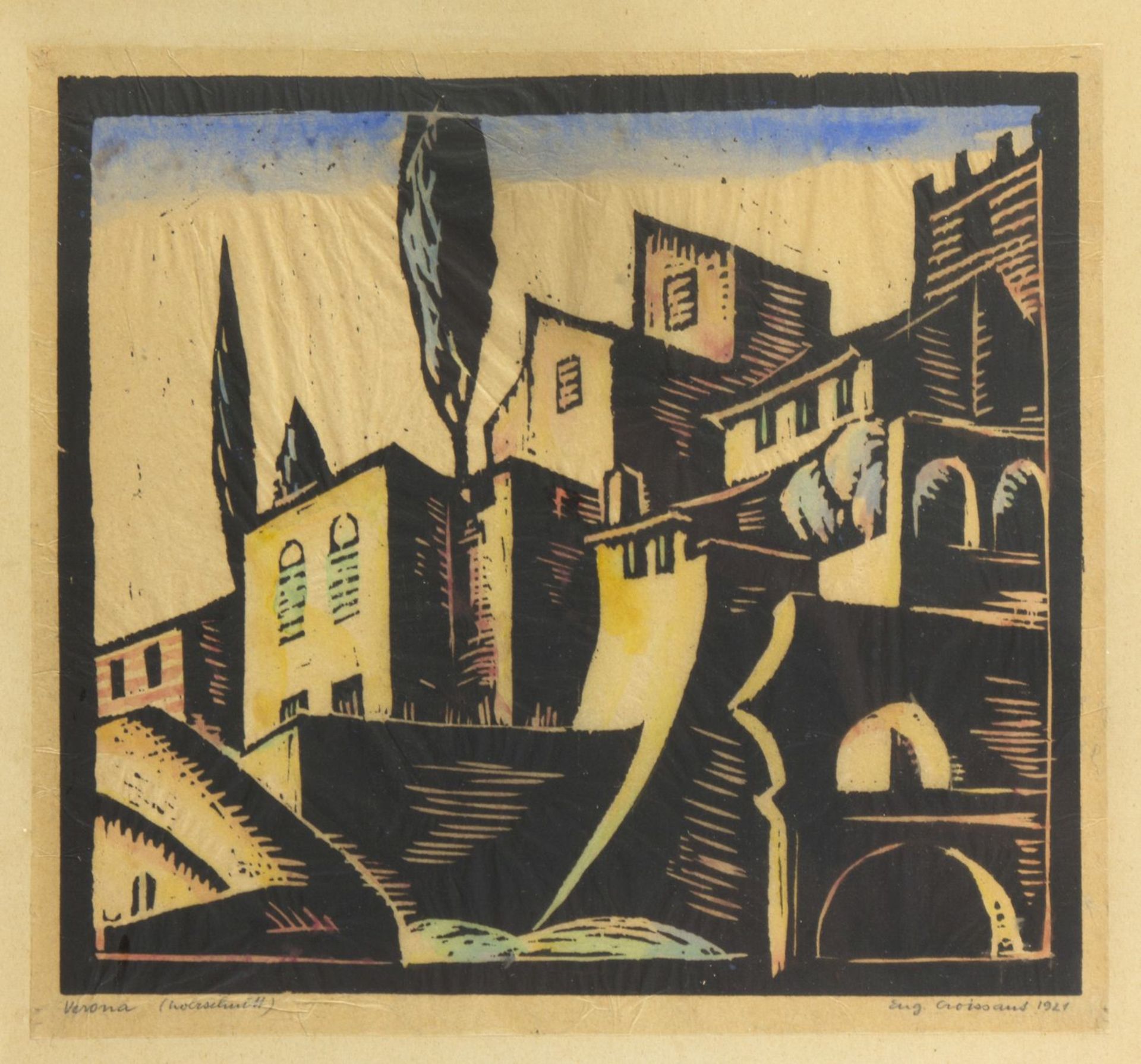 Croissant, Eugen. 1898 Landau in der Pfalz - Breitbrunn 1976 Landschaften. Häuser in Verona. 2 Aquar - Image 2 of 4