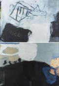 Murell Kompositionen. 2 Mischtechn. Sign. und dat. 1991. Bis 81 x 109,5 cm.