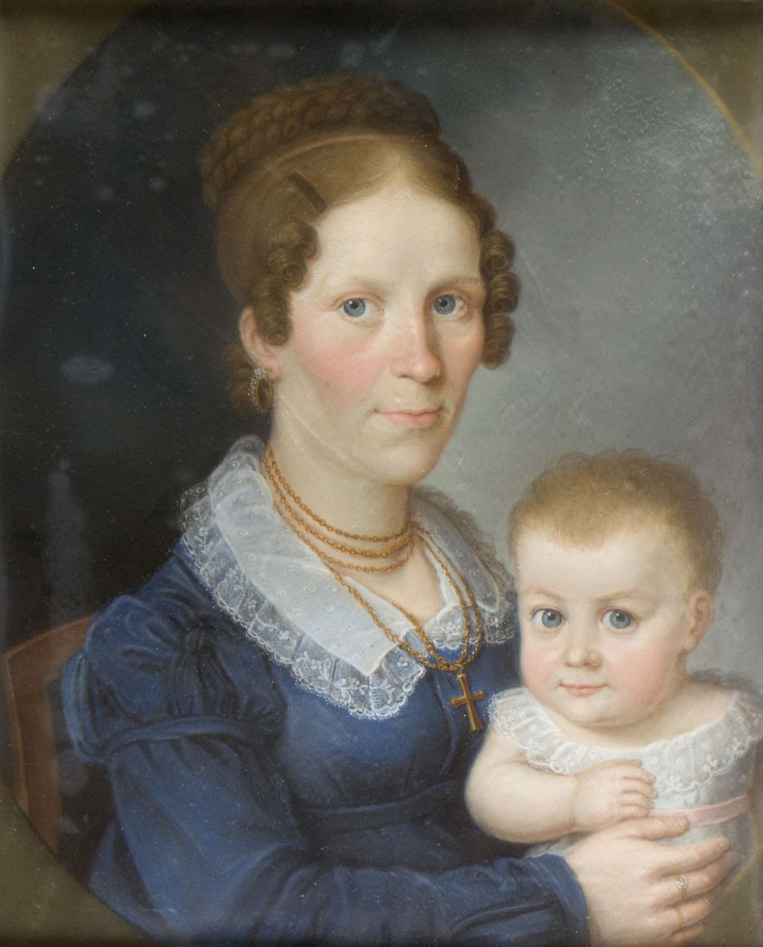 Deutsch, 19. Jh. Mutter mit ihrem Kind. Pastell. 40 x 32 cm.