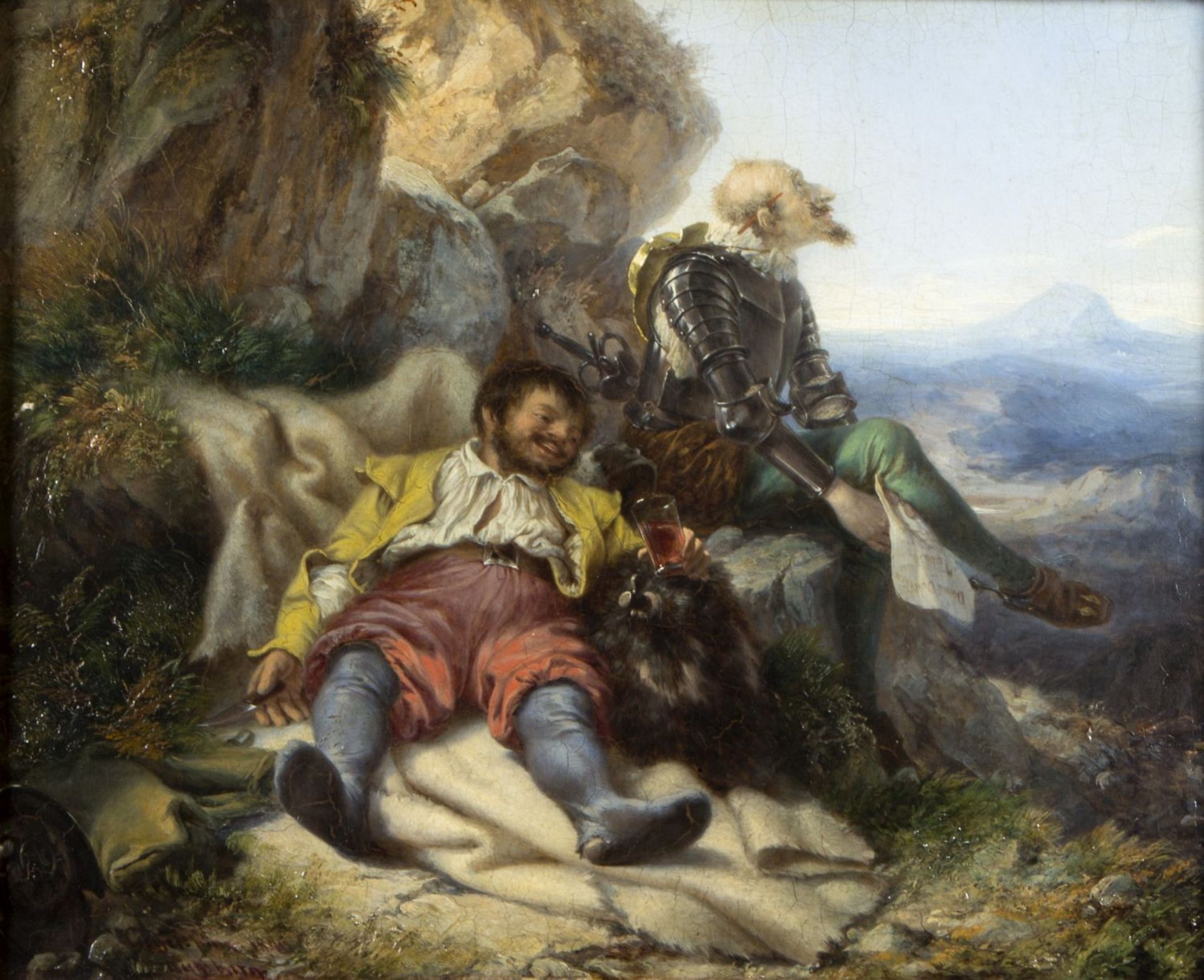 Geyer, Johann. 1807 - Augsburg - 1875 Don Quijotte schreibt verliebt einen Brief an Donna Dulcinea. 