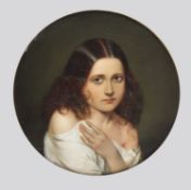 Colm, J. Brustbild einer jungen Frau. Öl/Lwd. Sign. und dat. 1851. 48 x 48 cm. Gerahmt.