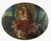 Fuchs, Carl. 1872 Stuttgart - Esslingen 1968 Mutter Gottes mit Putti. Öl/Lwd. Sign. 68 x 85 cm. Gera