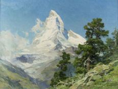 Compton, Edward Harrison. 1881 - Feldafing - 1960 Verschneites Matterhorn. Öl/Lwd. Sign. 60 x 80 cm.