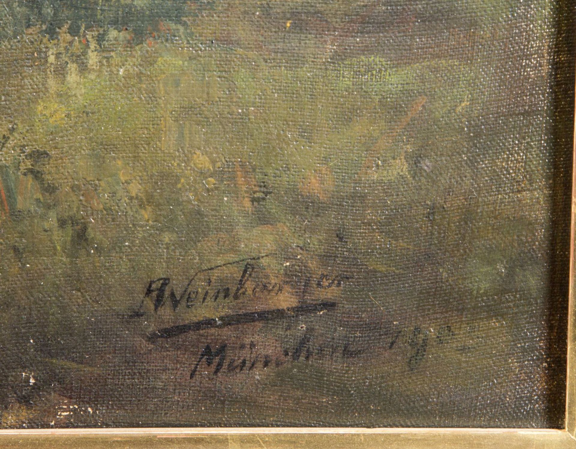 Weinberger, Anton. 1843 München - Taunusstein-Hahn 1912 Rebhühner auf einer Waldlichtung im Morgengr - Bild 2 aus 3