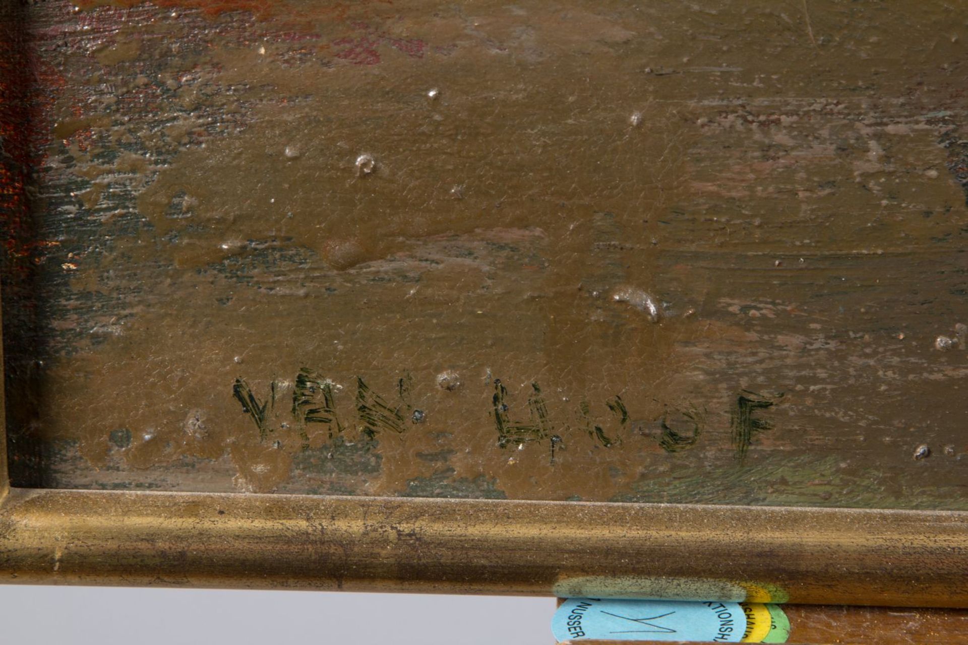 Van Hoof, Jef. 1928 - Brüssel 1986 Paysage. Öl/Lwd. Sign. 60 x 80 cm. Gerahmt. Verso bez. - Bild 2 aus 3