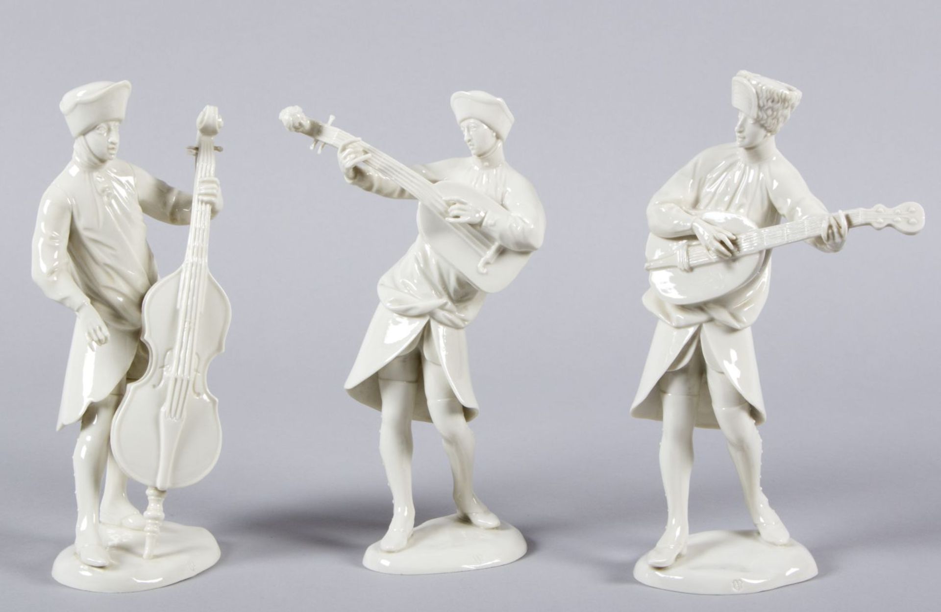 Baßspieler, Lautenspieler und Gitarrespieler Drei Figuren aus der Böhmischen bergmännischen Musikkap