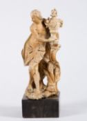 Jahreszeitenfigur Holz, geschnitzt. Vollrunde Ausführung. Südd., 18. Jh. H. 22 cm.