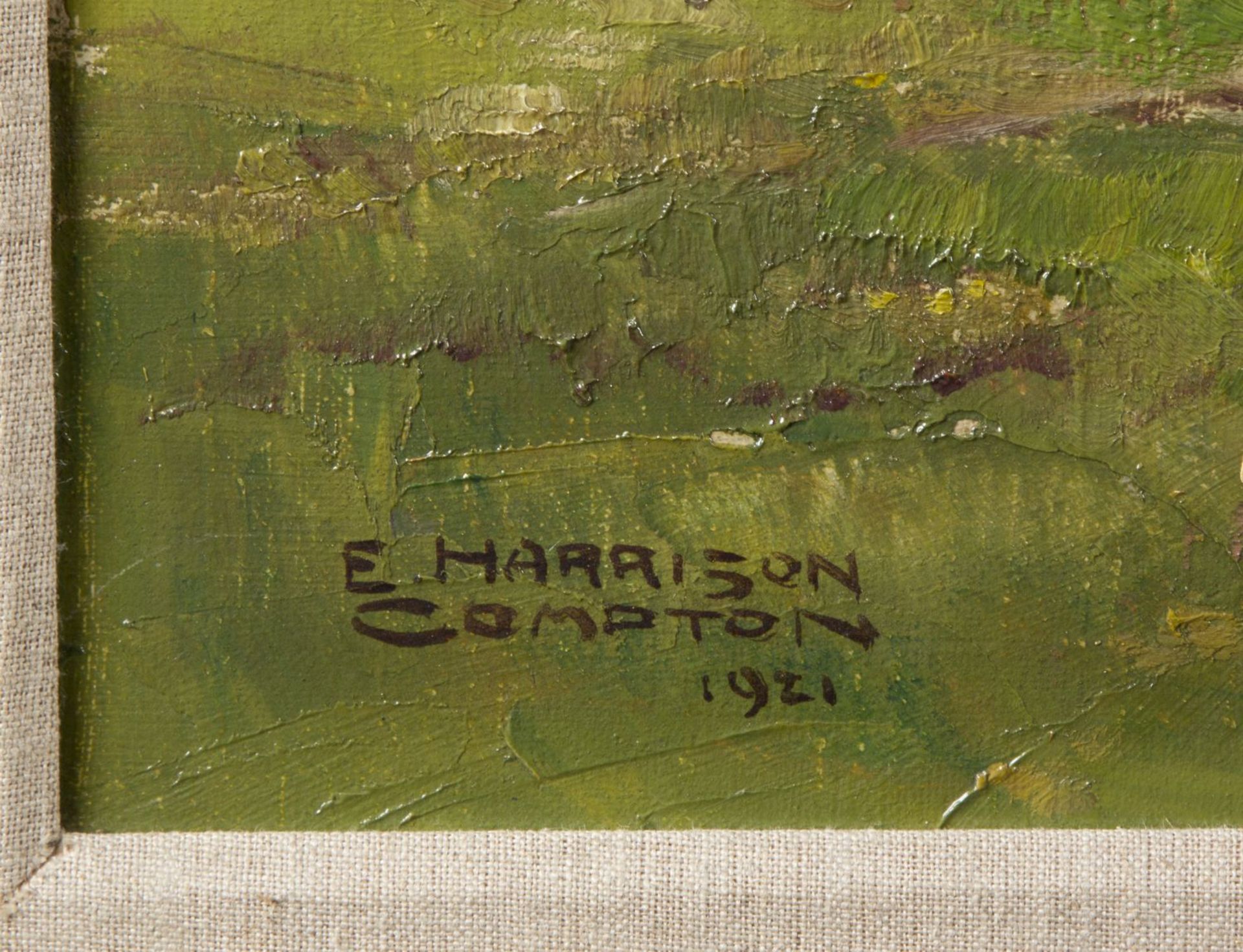 Compton, Edward Harrison. 1881 - Feldafing - 1960 Tannen an einem Fluss im Pitztal. Öl/Lwd. Sign. un - Bild 2 aus 3