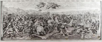 Aquila, Pietro Die Schlacht an der Milvischen Brücke (Sieg Constantins über Maxentius). Radierung. 6