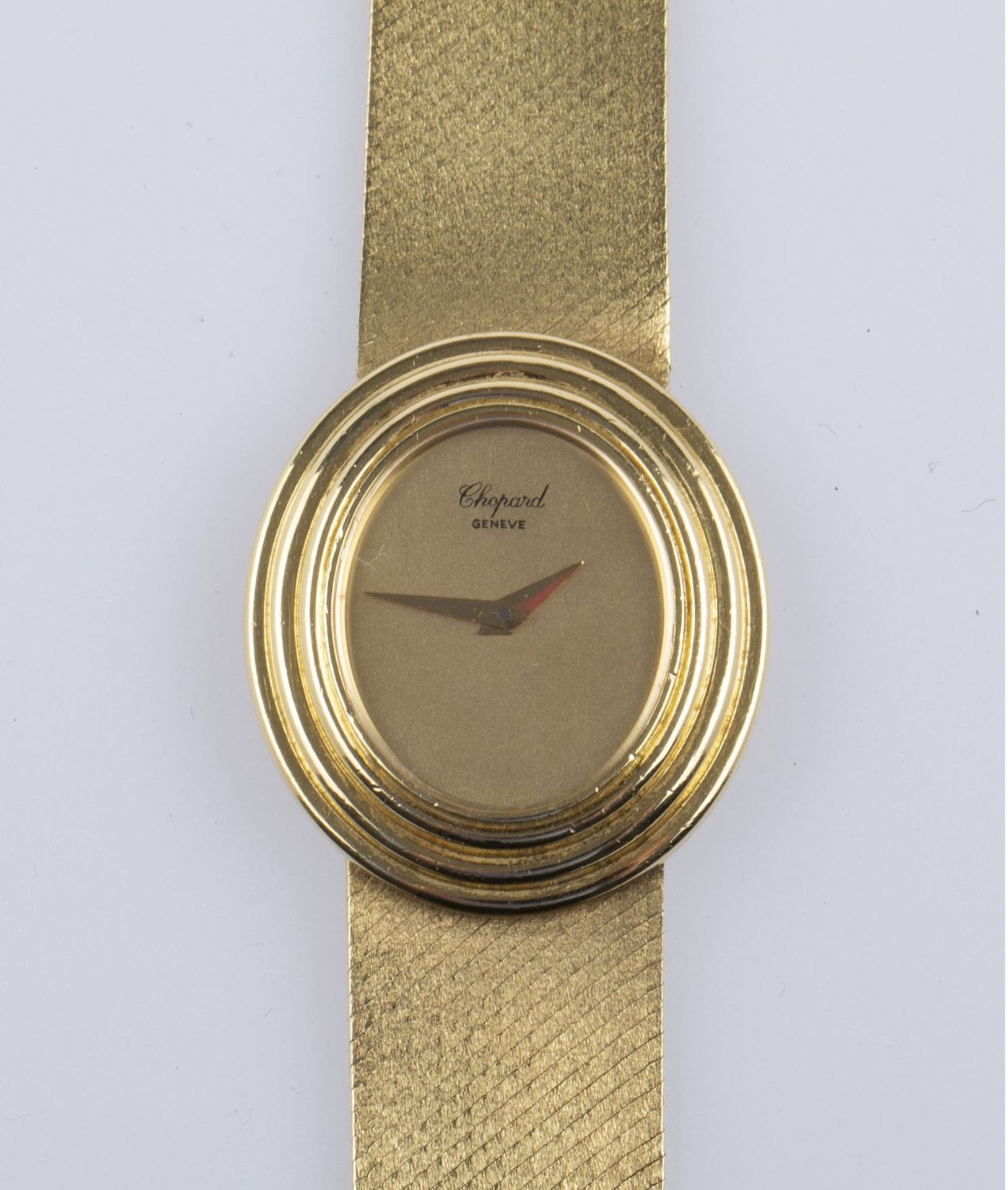 Damenarmbanduhr von Chopard Gehäuse und Armband aus Gelbgold 750. Ovales vergoldetes Zifferblatt. Fi - Image 3 of 8