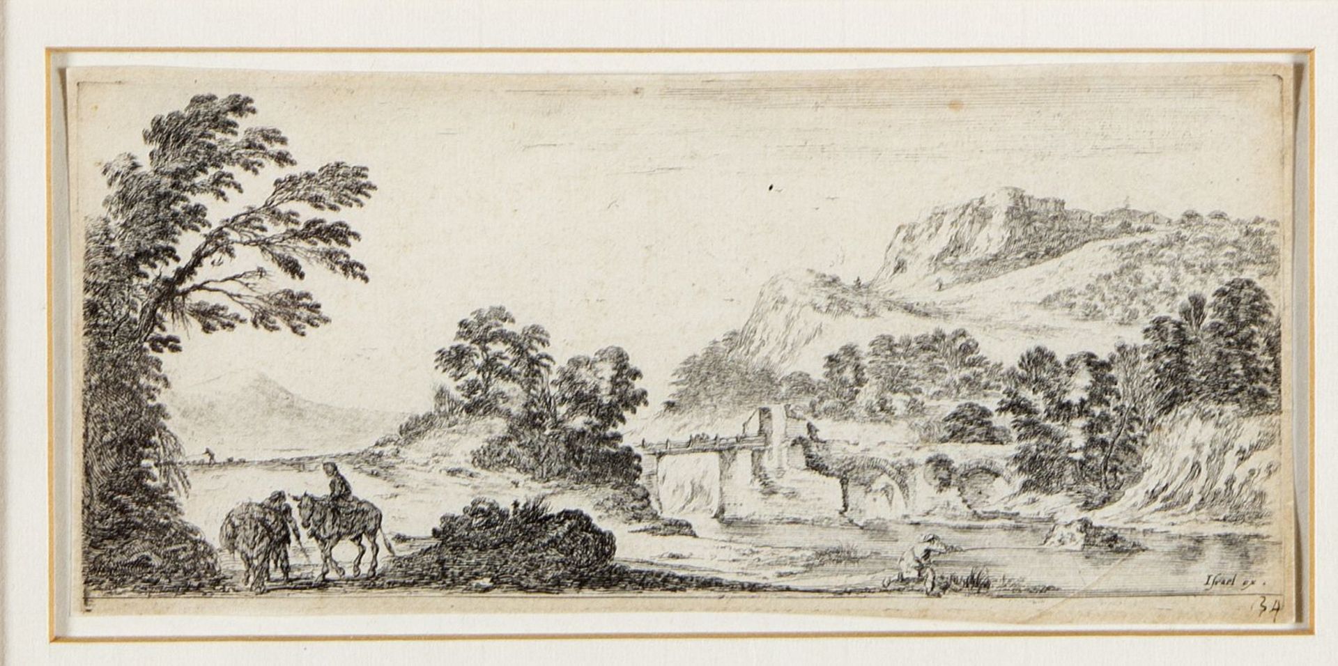Steinicken. Bella della. Dubois u.a. Ansichten von Starnberg. Landschaft mit einer Brücke. Chute du  - Bild 9 aus 9
