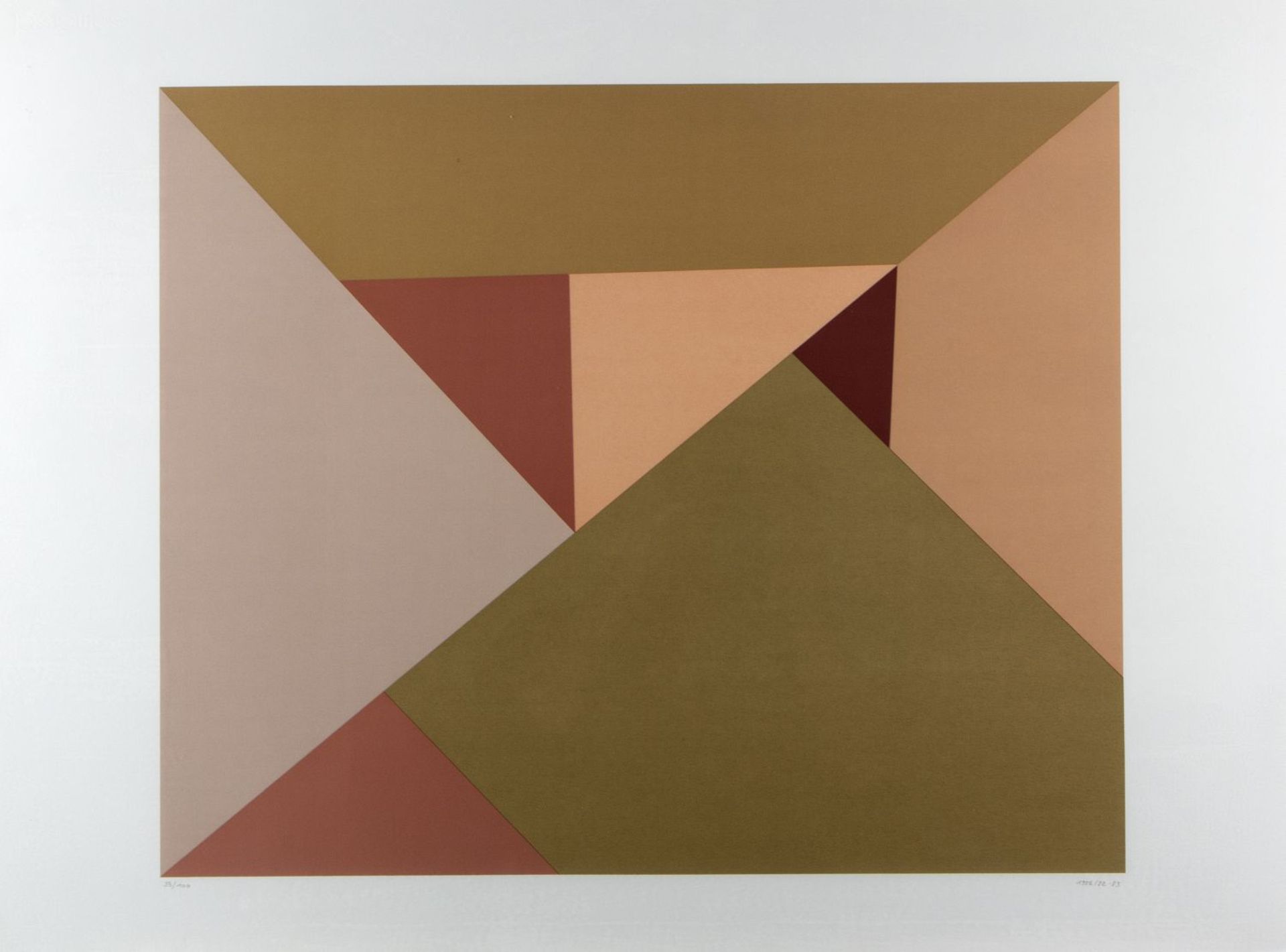 Heurtaux, André Gaston. 1898 - 1983 Geometrische Kompositionen. 2 Farbserigraphien. Bis 38,5 x 58,5  - Bild 3 aus 3