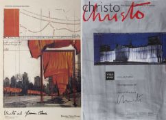 Christo und Jeanne-Claude Zwei kleine Plakate zu den Ausstellungen Villa Stuck und der Passauer Pres