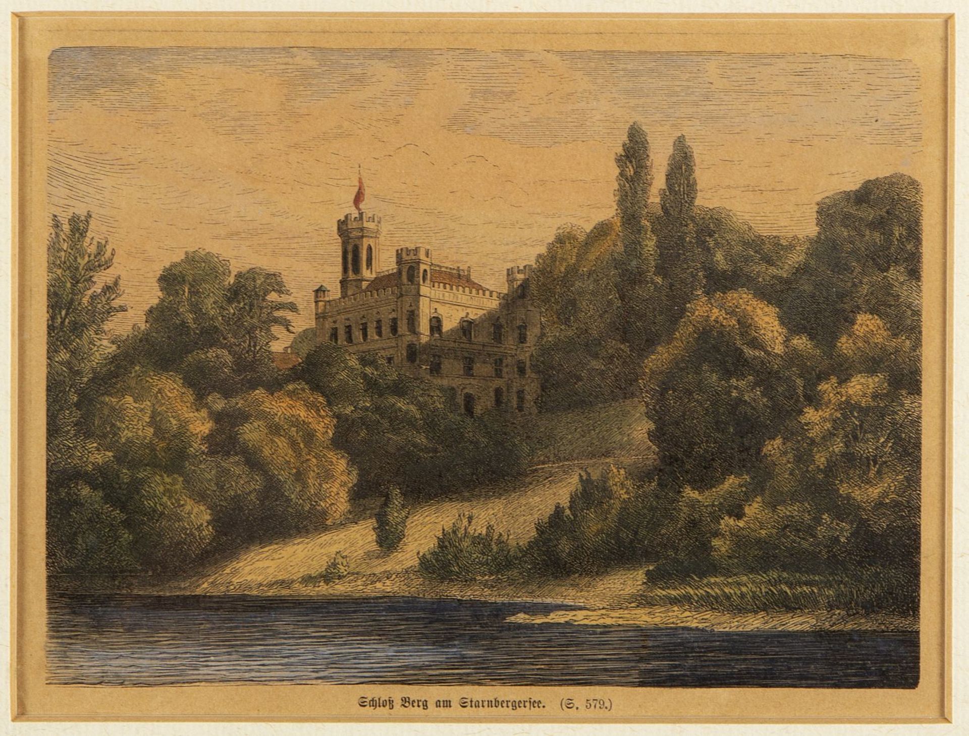 Steinicken. Bella della. Dubois u.a. Ansichten von Starnberg. Landschaft mit einer Brücke. Chute du  - Bild 8 aus 9