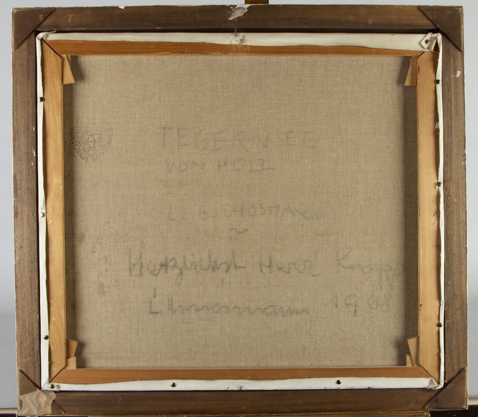 Gschossmann, Ludwig. 1913 München - Tegernsee 1988 Tegernsee von Holz. Öl/Lwd. Sign. 71 x 80,5 cm. G - Bild 3 aus 3