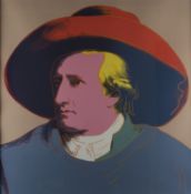 Unbekannt Goethe nach Andy Warhol. Farbserigraphie. 84 x 84 cm.