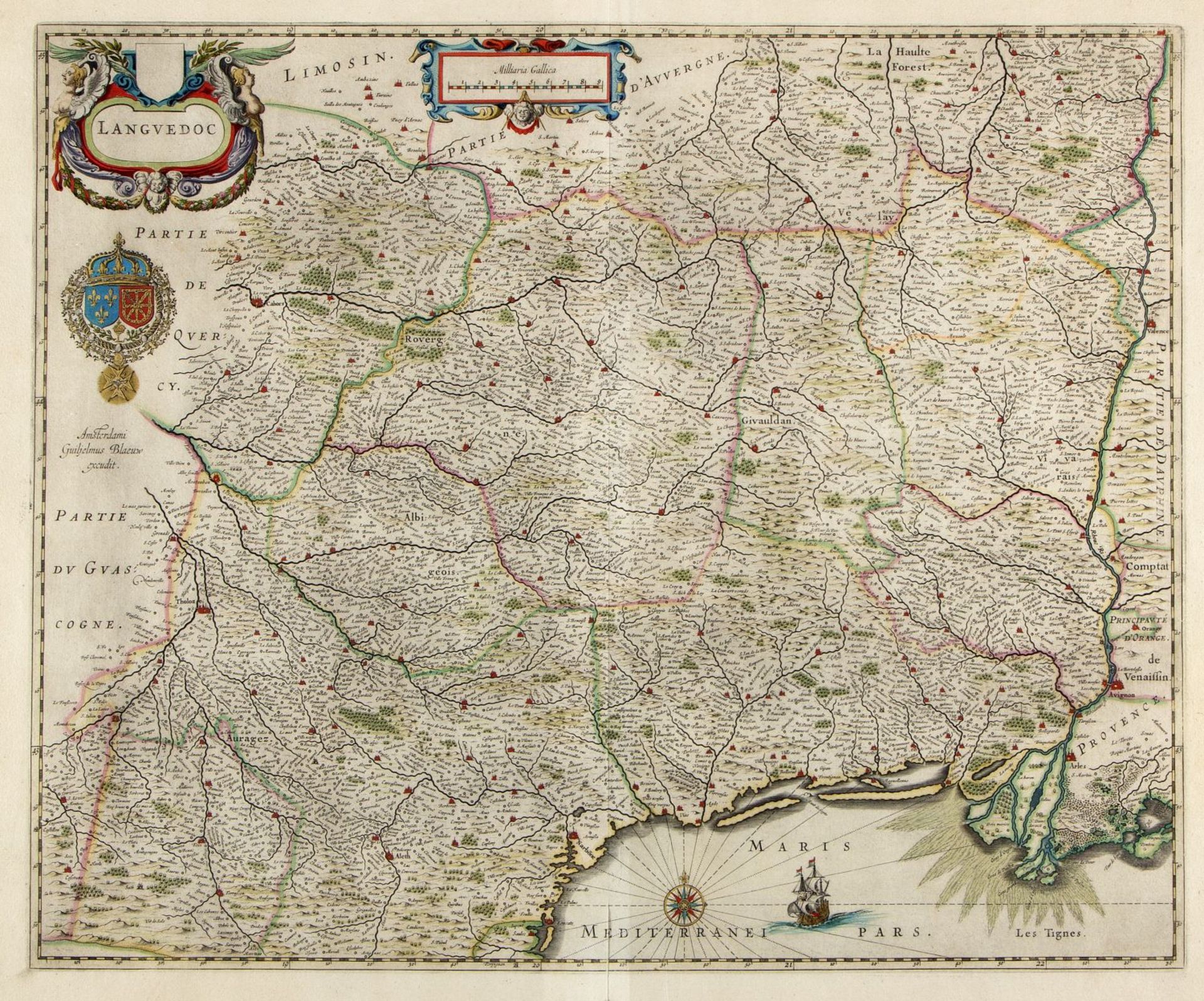 Wit, F. de. Vischer, N. Blaue, G. u.a. Principatus Cataloniae. Hispaniae et Portugalliae. Languedoc - Image 4 of 6