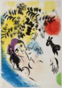 Chagall, Marc. 1887 Witebsk - Paul de Vence 1985 Les Amoureaux au soleil rouge. Lithographie. 1960. 