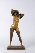 Unbekannt, 20. Jh. Weiblicher Akt. Bronze, braun patiniert. Sign. H. 62,5 cm.