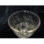 WITHDRAWN Scottish Interest - a Victorian wheel engraved Scotch Whisky dram glass, engraved with 'Ta
