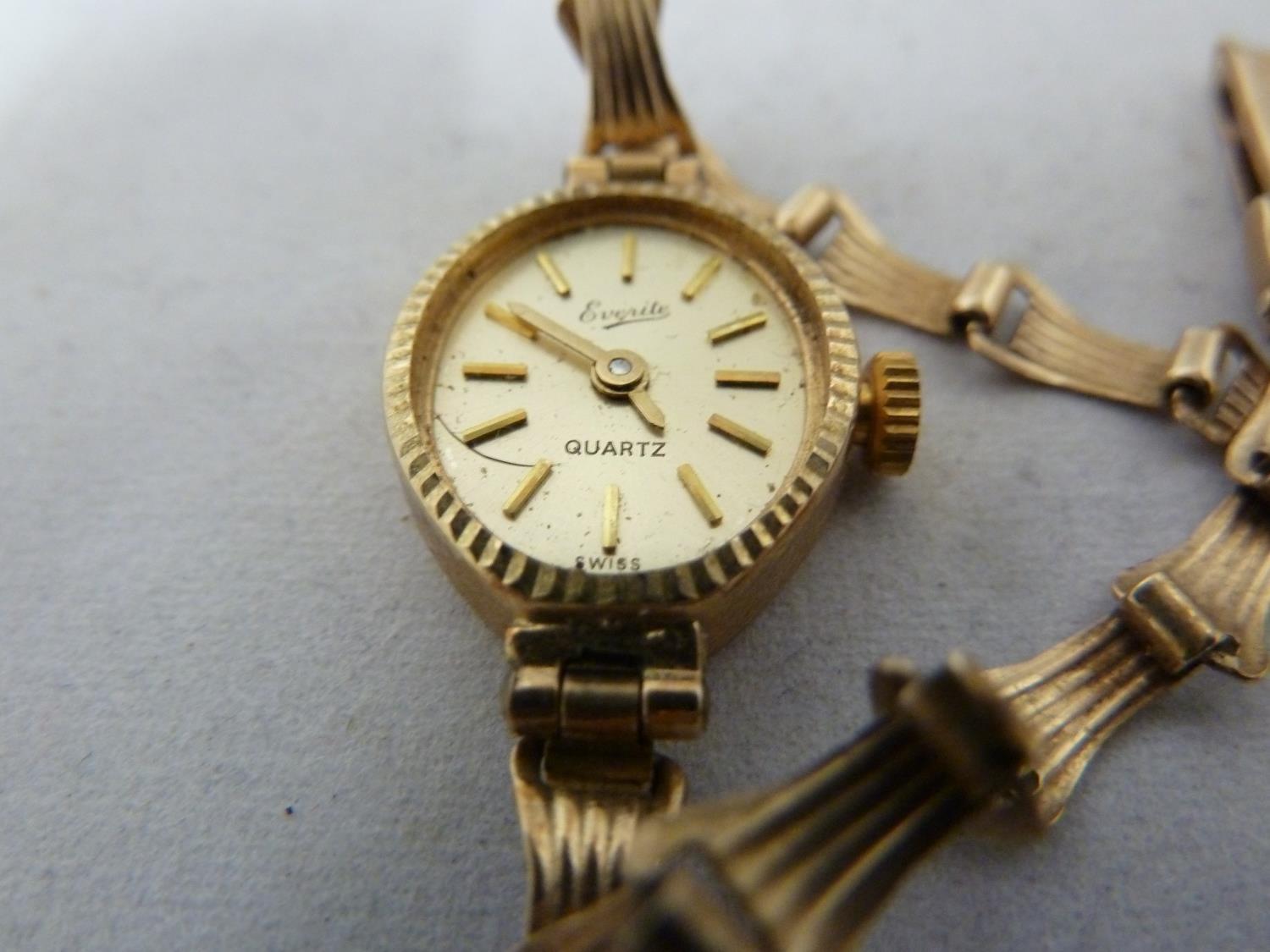 A ladies 9ct gold Everite Quartz wristwatch, 7.3 grms approx - Image 4 of 6