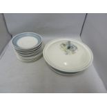Wedgwood - Glen Mist pattern, designed by Susie Cooper - 1 tureen and cover and 12 saucers (14)