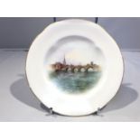 A Royal Worcester 'named view' miniature or child's service plate, decorated with a view of