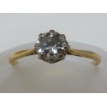 WITHDRAWN - A solitaire diamond ring, the single round diamond of approx 0.5 carat set in an unmar