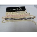 WITHDRAWN - Various pearl necklaces - including a freshwater necklet of small sized pearls