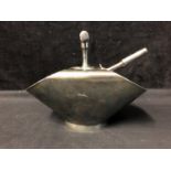 Attributed to Christopher Dresser - A Walker & Hall silver plated sugar scuttle and shovel,