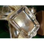 WITHDRAWN - A quantity of silver plate, including three vegetable serving tureens and covers with