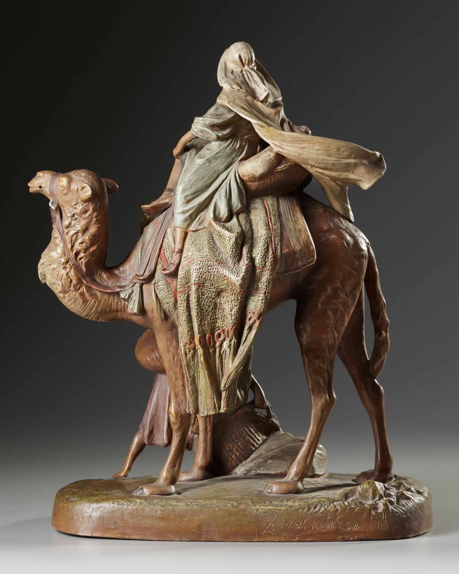 AN ORIENTALIST TERRACOTTA GROUP, LATE 19TH CENTURY - Image 2 of 6