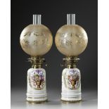 A PAIR OF WHITE PORCELAIN LAMPS, LATE 19TH CENTURY