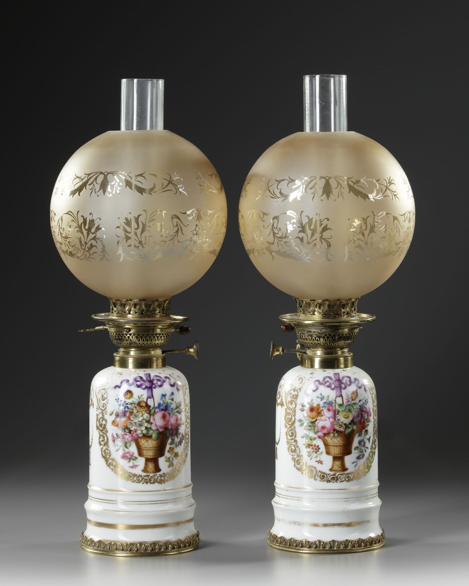 A PAIR OF WHITE PORCELAIN LAMPS, LATE 19TH CENTURY