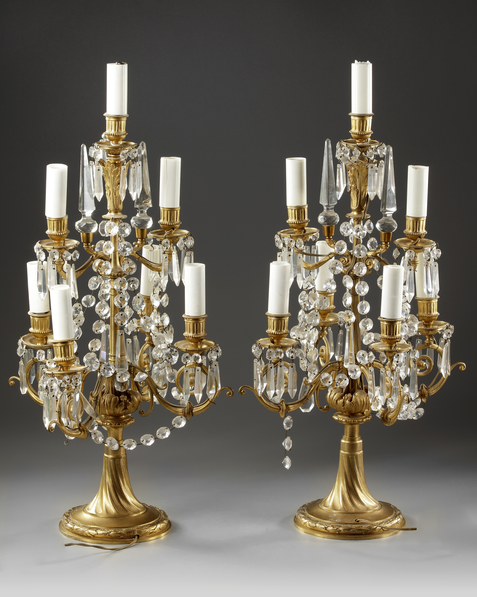 A PAIR OF FRENCH GIRANDOLES, LATE 19TH CENTURY - Image 2 of 2