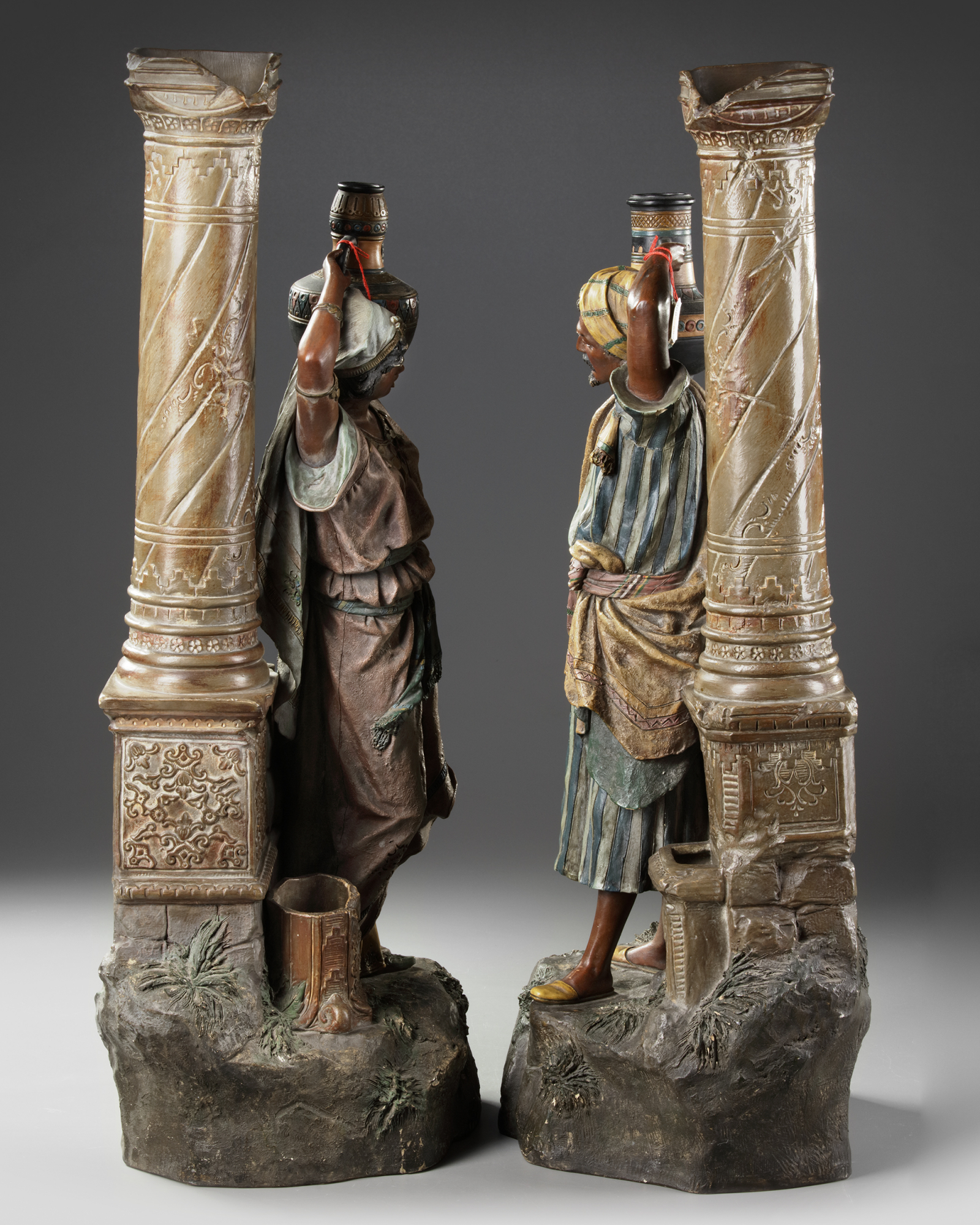 A PAIR OF AUSTRIAN 'ORIENTAL SCHOOL' STATUES, LATE 19TH CENTURY - Image 4 of 5