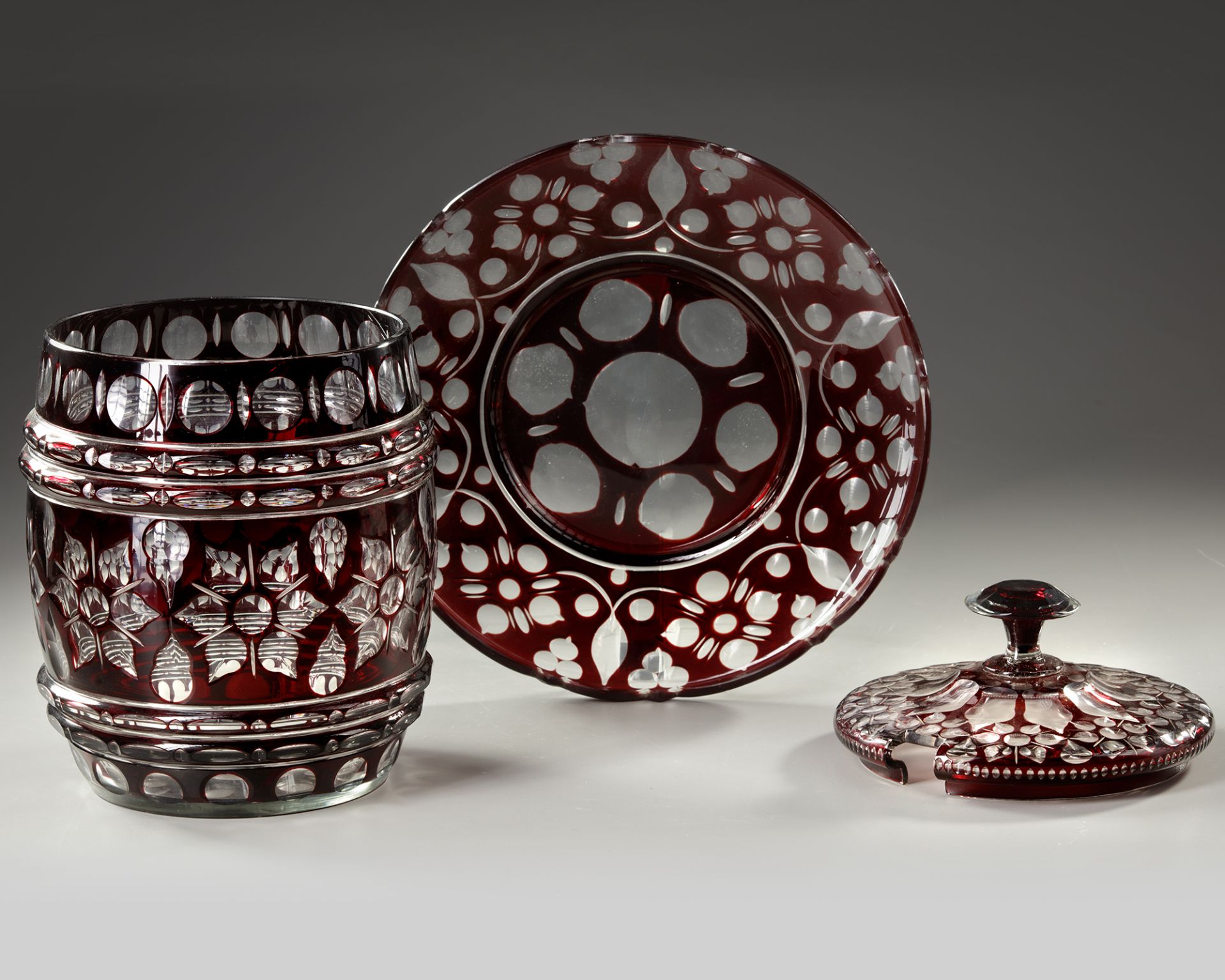 A BOHEMIAN CUT CRYSTAL PUNCH BOWL SET, CIRCA 1940 - Image 3 of 3