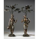 A PAIR OF ORIENTAL 'WATER CARRIERS' SCULPTURES , MARCEL DEBUT