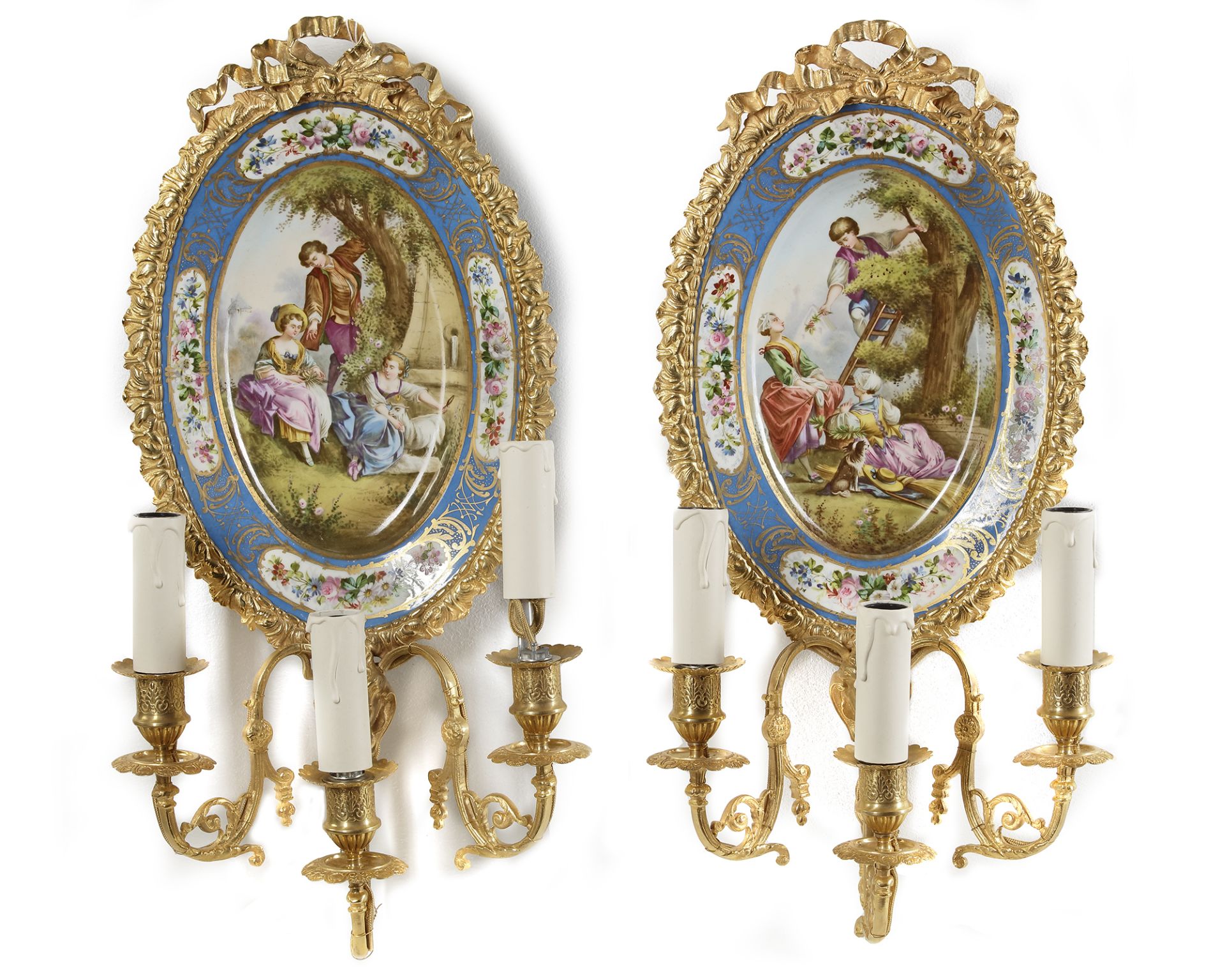 A PAIR OF FRENCH WALL APPLIQUES, CIRCA 1880