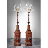 A PAIR OF LARGE STANDING FRENCH GIRANDOLES, 19TH CENTURY