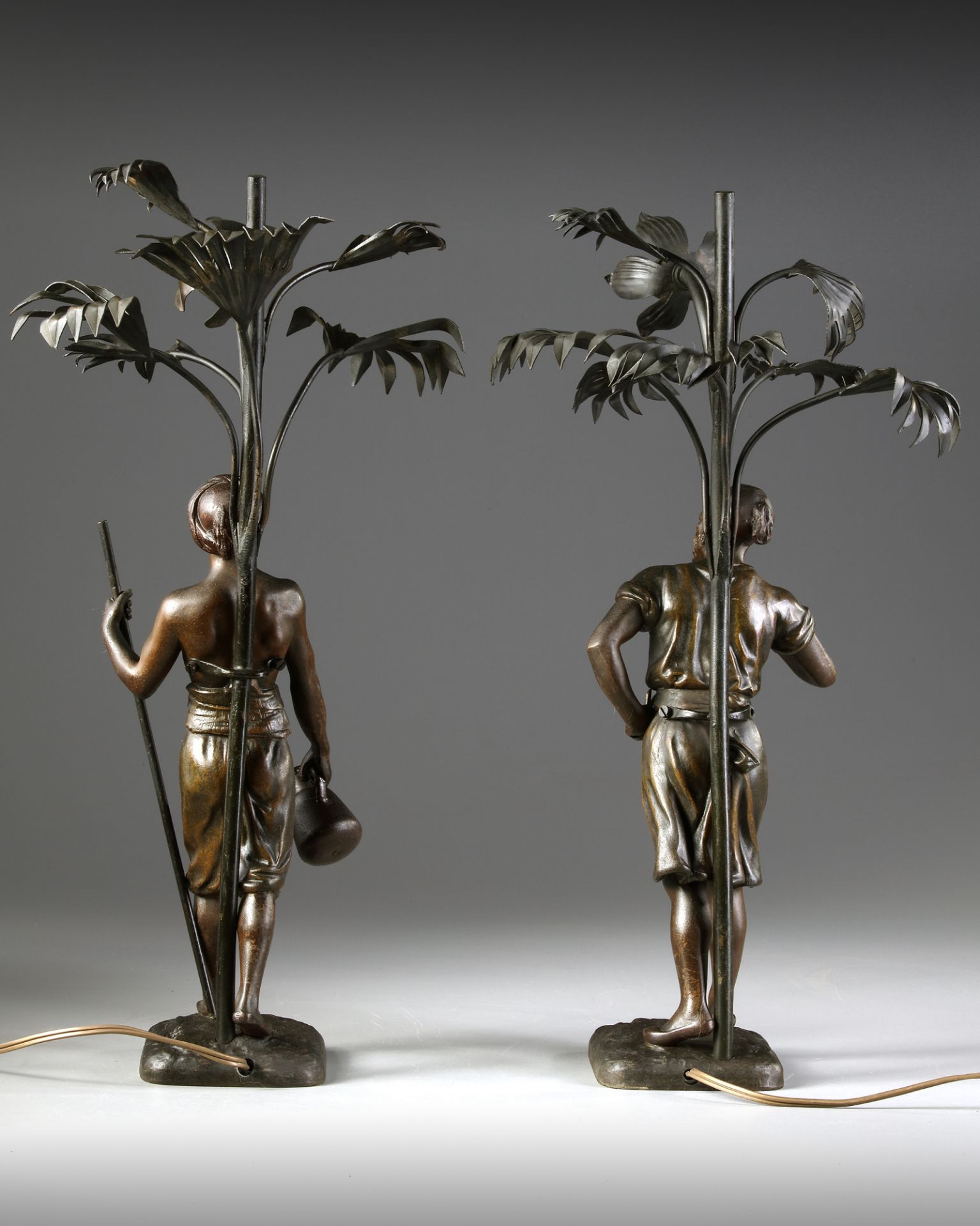 A PAIR OF ORIENTAL 'WATER CARRIERS' SCULPTURES , MARCEL DEBUT - Image 2 of 4